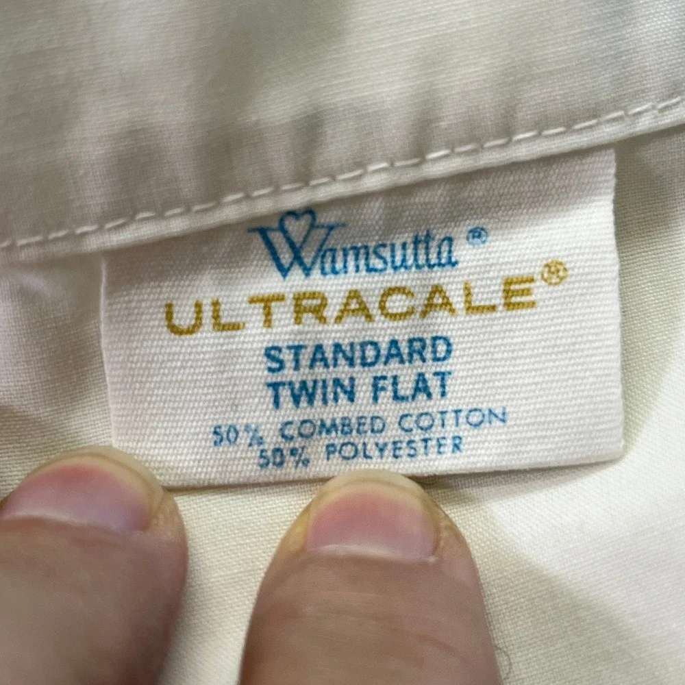 Vintage 1968 Raggedy Ann Andy Twin Flat Sheet White Cotton Blend Cottagecore